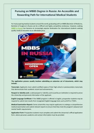 MBBS in russia