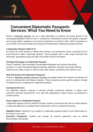 Convenient Diplomatic Passport Services in Mumbai: What You Need to Know