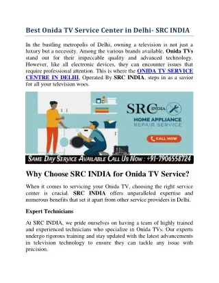 Best Onida TV  Service Center in Delhi