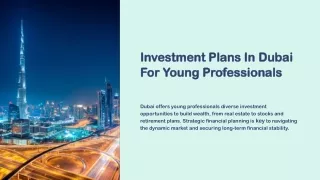 Investment Plans In Dubai For Young Professionals