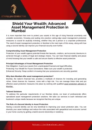 Shield Your Wealth: Advanced Asset Management Protection in Mumbai