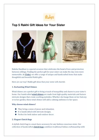 Top 5 Rakhi Gift Ideas for Your Sister