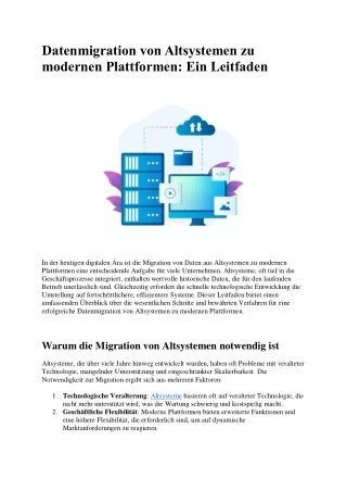 Datenmigration von Altsystemen zu modernen Plattformen