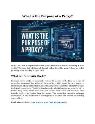 What is the Purpose of a Proxy?