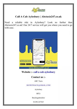 Call A Cab Aylesbury   Abctaxis247.co.uk