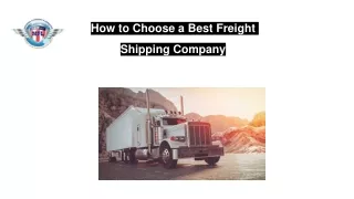 How to Choose a Best Freight Shipping Company