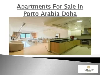 Apartments For Sale In Porto Arabia Doha