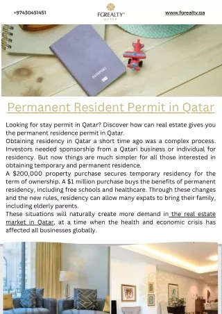 Permanent Resident Permit in Qatar