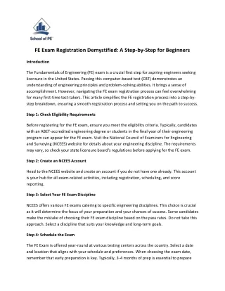 FE Exam Registration Demystified A Step-by-Step for Beginners