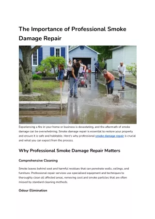 The Importance of Professional Smoke Damage Repair