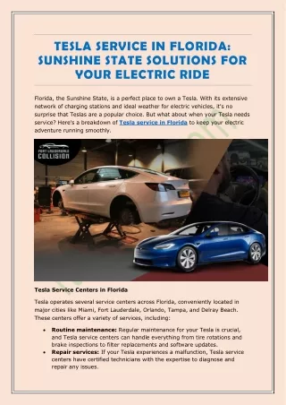 Sunshine State Solutions for Your Electric Ride