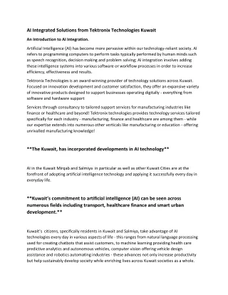 AI Integrated Solutions from Tektronix Technologies Kuwait