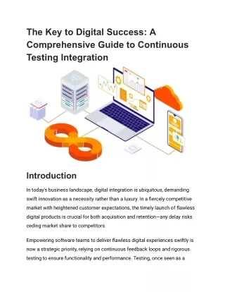 The Key to Digital Success_ A Comprehensive Guide to Continuous Testing Integration