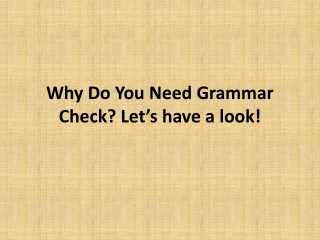 Grammar Check