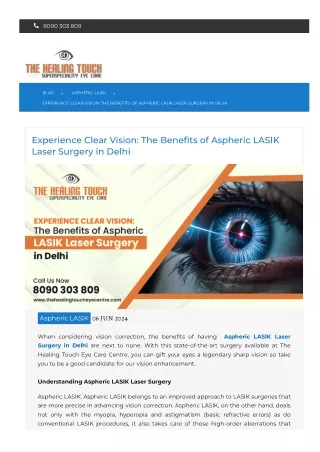 Aspheric LASIK Laser Surgery in Delhi