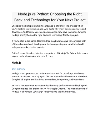 Node.js vs Python_ Choosing the Right Back-end Technology for Your Next Project