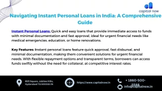 Navigating Instant Personal Loans in India i Capital Now
