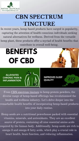 CBN Spectrum Tincture Rest & Rejuvenate with Long Island Hemp