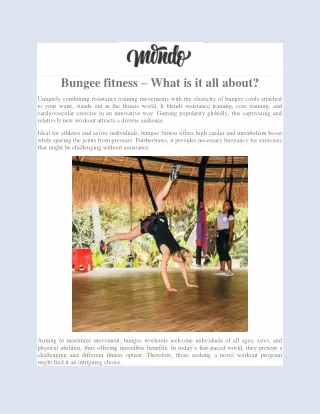 Bungee fitness – What is it all about