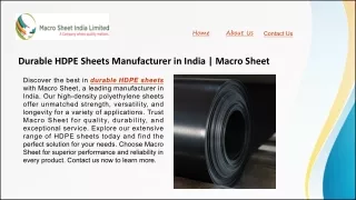 Durable HDPE Sheets Manufacturer in India | Macro Sheet