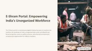 E-Shram Portal Empowering India's Unorganized Workforce