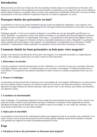 Comment créer une expérience d'achat unique avec des présentoirs en bois dans vo