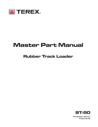 Terex ST 50 Tracked Utility Vehicle Master Parts Catalogue Manual