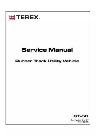 Terex ST-50 Tracked Utility Vehicle Service Repair Manual