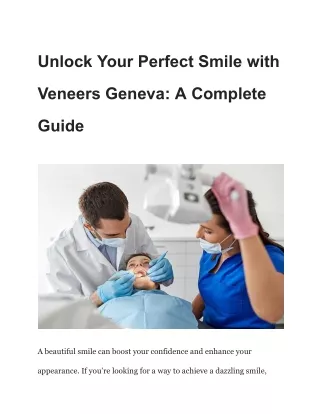 Veneers in Geneva: The Secret Weapon for a Beautiful Smile