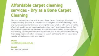 Affordable carpet cleaning services - Dry as a Bone Carpet Cleaning