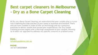 Best carpet cleaners in Melbourne - Dry as a Bone Carpet Cleaning