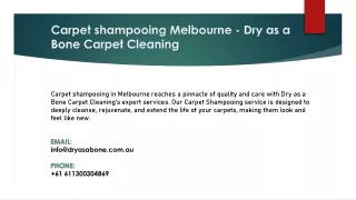 Carpet shampooing Melbourne - Dry as a Bone Carpet Cleaning