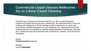 Commercial carpet cleaners Melbourne - Dry as a Bone Carpet Cleaning