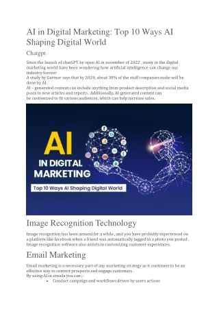 AI in Digital Marketing: Top 10 Ways AI Shaping Digital World