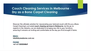 Couch Cleaning Services in Melbourne - Dry as Bone Carpet cleaning