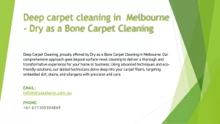 Deep carpet cleaning in  Melbourne