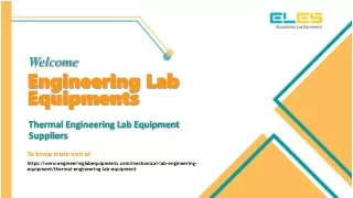 Thermal Engineering Lab Equipment Suppliers