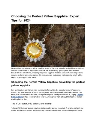 Choosing the Perfect Yellow Sapphire_ Expert Tips for 2024