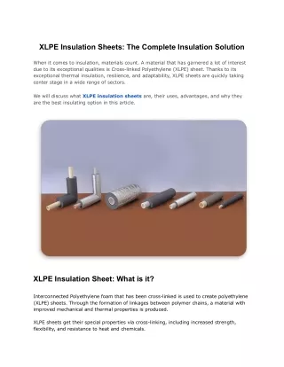 XLPE Insulation Sheets | The Complete Insulation Solution | Aerolam