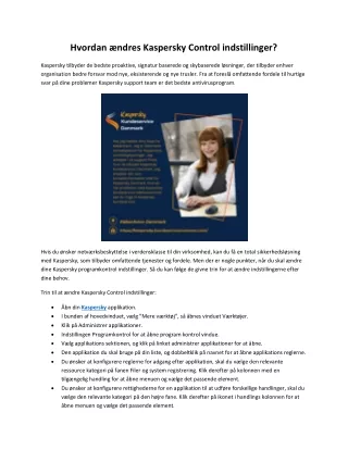 Hvordan ændres Kaspersky Control indstillinger ?