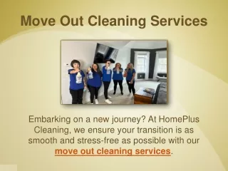 Move Out Cleaning Services