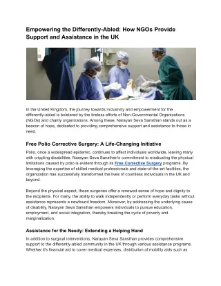 Empowering the Differently-Abled_ How NGOs Provide Support and Assistance in the UK