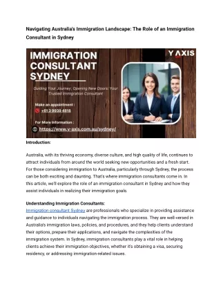 Navigating Australia's Immigration Landscape: The Role of an Immigration Consult