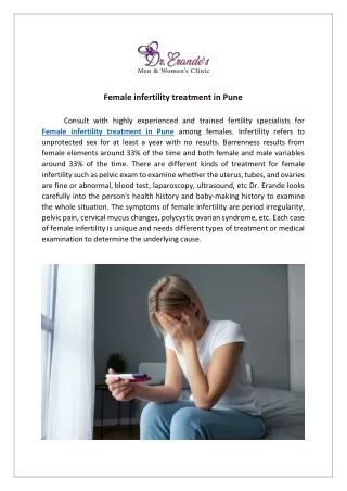Female infertility treatment in Pune
