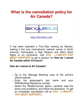 What is the cancellation policy for Air Canada