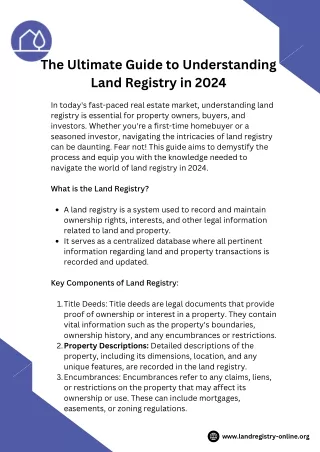 The Ultimate Guide to Understanding Land Registry in 2024