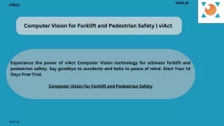 Computer Vision for Forklift and Pedestrian Safety  viAct