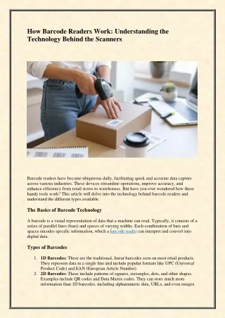 How Barcode Readers Work: Understanding the Technology Behind the Scanners