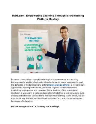 MaxLearn_ Empowering Learning Through Microlearning Platform Mastery