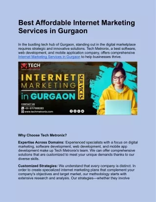 Best Affordable Internet Marketing Services in GurgaonNN